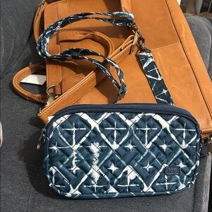 Lug Coupe XL Convertible Crossbody & Belt Bag in Navy & White